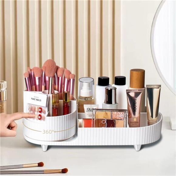 Rotating makeup organizer,Large Capacity Cosmetic Display Case, easy to hold - Picture 3 of 7